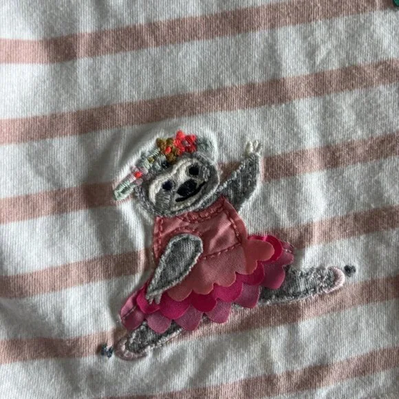 Mini Boden Appliqué Shirt Striped Ballerinas Short Sleeve Preppy 2-3 Years - Picture 6 of 13